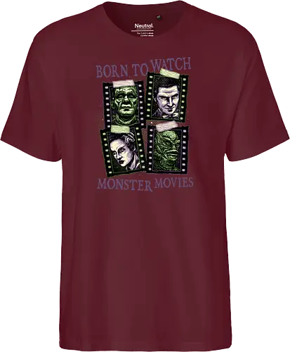 Born to watch monster movies - Horror, horror movies, classic horror, classic, monsters, creature, Halloween - Fairtrade T-Shirt
