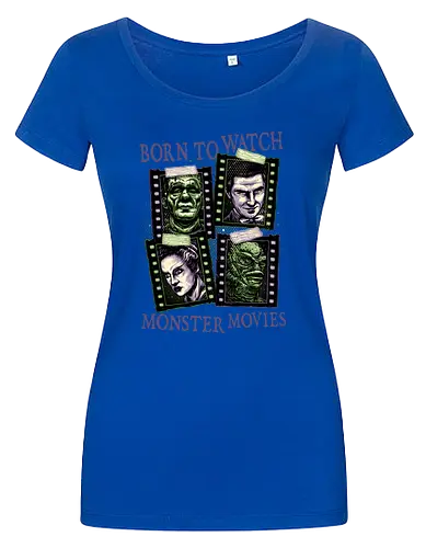 Born to watch monster movies - Horror, horror movies, classic horror, classic, monsters, creature, Halloween - Damen T-Shirt