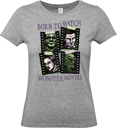 Born to watch monster movies - Horror, horror movies, classic horror, classic, monsters, creature, Halloween - Standard T-Shirt (Frauen)
