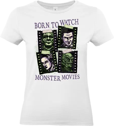 Born to watch monster movies - Horror, horror movies, classic horror, classic, monsters, creature, Halloween - Standard T-Shirt (Frauen)