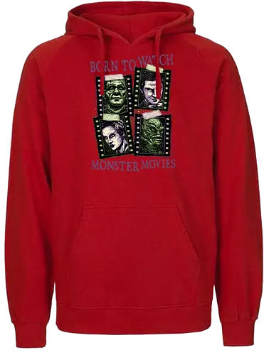 Born to watch monster movies - Horror, horror movies, classic horror, classic, monsters, creature, Halloween - Fairtrade Hoodie