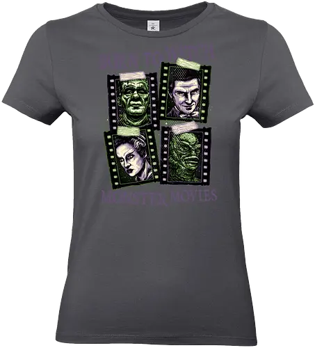 Born to watch monster movies - Horror, horror movies, classic horror, classic, monsters, creature, Halloween - Standard T-Shirt (Frauen)