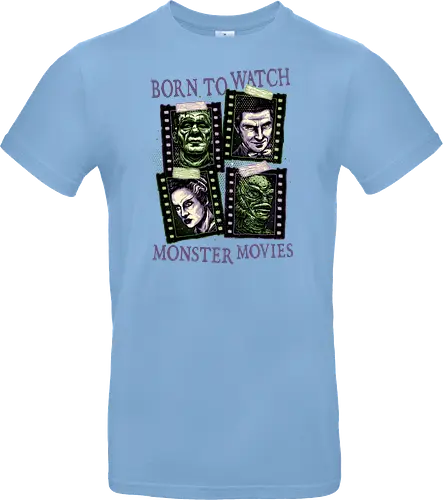Born to watch monster movies - Horror, horror movies, classic horror, classic, monsters, creature, Halloween - Standard T-Shirt