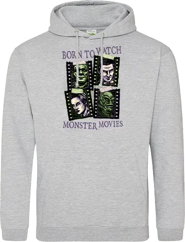 Born to watch monster movies - Horror, horror movies, classic horror, classic, monsters, creature, Halloween - Standard Hoodie