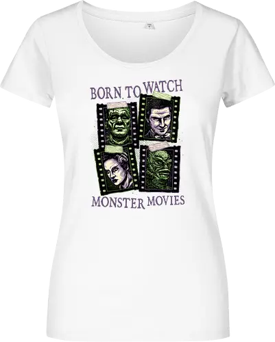 Born to watch monster movies - Horror, horror movies, classic horror, classic, monsters, creature, Halloween - Damen T-Shirt