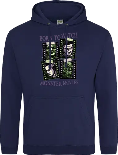 Born to watch monster movies - Horror, horror movies, classic horror, classic, monsters, creature, Halloween - Standard Hoodie