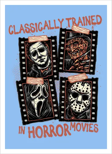 Classically Trained in Horror Movies - Horror, horror movies, classic horror, classic, villain, Halloween - Kunstdruck