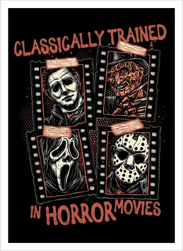 Classically Trained in Horror Movies - Horror, horror movies, classic horror, classic, villain, Halloween - Kunstdruck