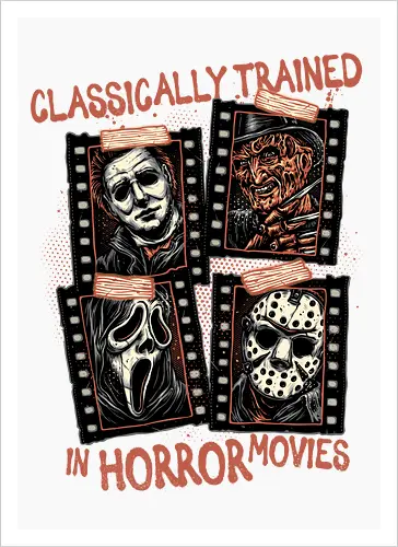 Classically Trained in Horror Movies - Horror, horror movies, classic horror, classic, villain, Halloween - Kunstdruck