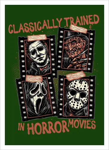 Classically Trained in Horror Movies - Horror, horror movies, classic horror, classic, villain, Halloween - Kunstdruck