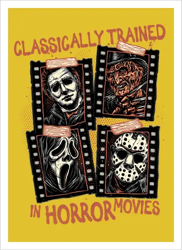 Classically Trained in Horror Movies - Horror, horror movies, classic horror, classic, villain, Halloween - Kunstdruck