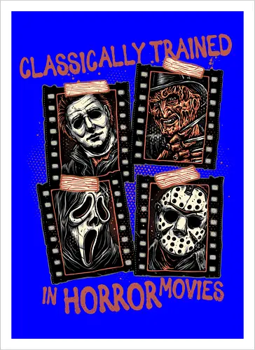 Classically Trained in Horror Movies - Horror, horror movies, classic horror, classic, villain, Halloween - Kunstdruck