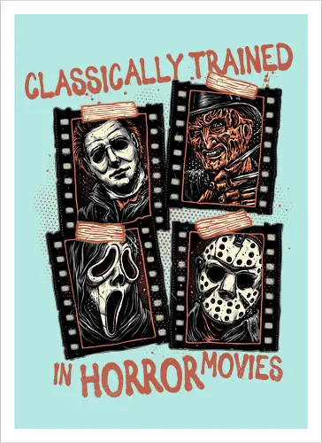 Classically Trained in Horror Movies - Horror, horror movies, classic horror, classic, villain, Halloween - Kunstdruck