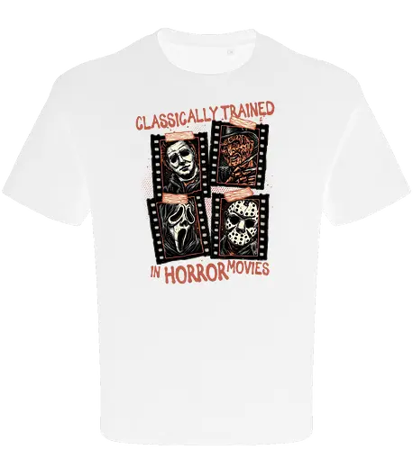 Classically Trained in Horror Movies - Horror, horror movies, classic horror, classic, villain, Halloween - Oversize T-Shirt