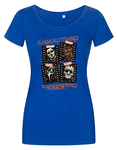 Classically Trained in Horror Movies - Horror, horror movies, classic horror, classic, villain, Halloween - Damen T-Shirt