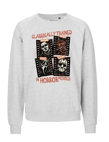 Classically Trained in Horror Movies - Horror, horror movies, classic horror, classic, villain, Halloween - Fairtrade Sweatshirt