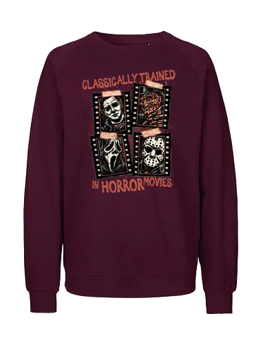 Classically Trained in Horror Movies - Horror, horror movies, classic horror, classic, villain, Halloween - Fairtrade Sweatshirt