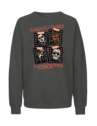 Classically Trained in Horror Movies - Horror, horror movies, classic horror, classic, villain, Halloween - Fairtrade Sweatshirt