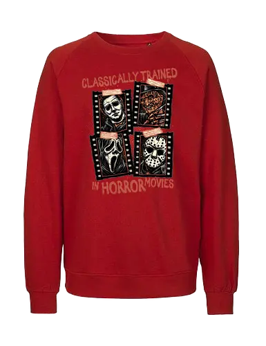 Classically Trained in Horror Movies - Horror, horror movies, classic horror, classic, villain, Halloween - Fairtrade Sweatshirt