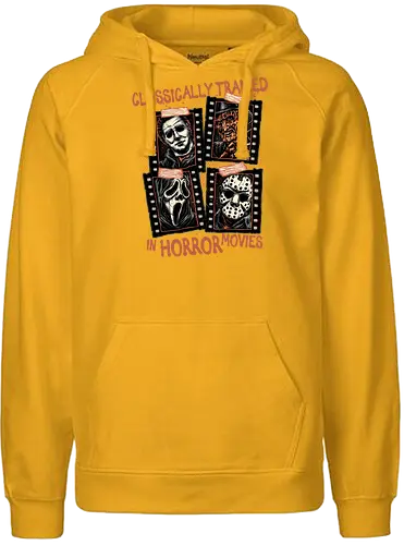 Classically Trained in Horror Movies - Horror, horror movies, classic horror, classic, villain, Halloween - Fairtrade Hoodie