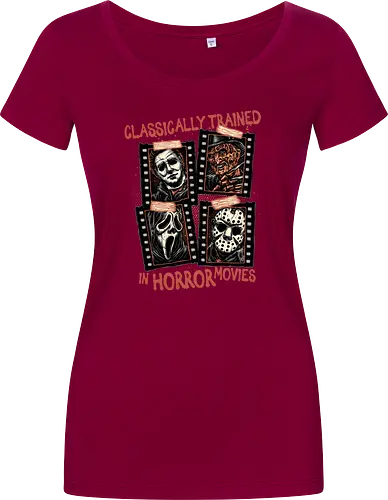 Classically Trained in Horror Movies - Horror, horror movies, classic horror, classic, villain, Halloween - Damen T-Shirt