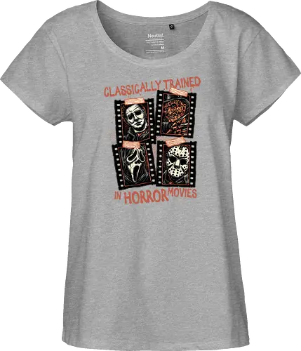 Classically Trained in Horror Movies - Horror, horror movies, classic horror, classic, villain, Halloween - Fairtrade Girl Shirt