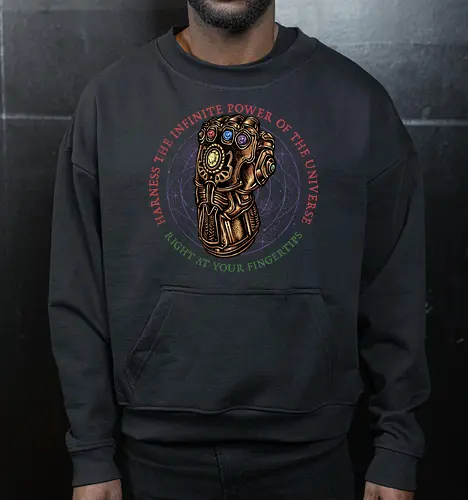 The Infinite Power of the Universe - Movie, film, superhero, villain, comics, comic, character, action, sci-fi, science fiction - Cropped Sweatshirt