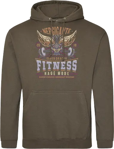 Nergigante Fitness - hunting, monster hunter world, nergigante, gamer, gaming, video games, iceborne, palico, wyvern, monster hunter rise, monster hunter wilds, furious rajang, pukei pukei, wilds ascendance - Standard Hoodie