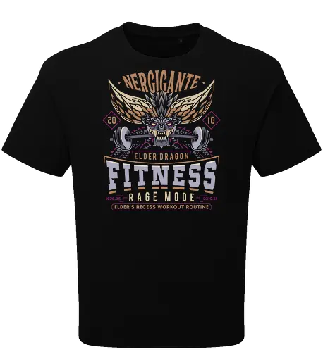 Nergigante Fitness - hunting, monster hunter world, nergigante, gamer, gaming, video games, iceborne, palico, wyvern, monster hunter rise, monster hunter wilds, furious rajang, pukei pukei, wilds ascendance - Oversize T-Shirt