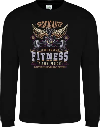 Nergigante Fitness - hunting, monster hunter world, nergigante, gamer, gaming, video games, iceborne, palico, wyvern, monster hunter rise, monster hunter wilds, furious rajang, pukei pukei, wilds ascendance - Sweatshirt