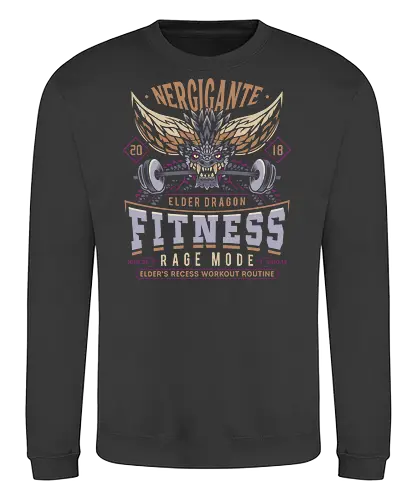 Nergigante Fitness - hunting, monster hunter world, nergigante, gamer, gaming, video games, iceborne, palico, wyvern, monster hunter rise, monster hunter wilds, furious rajang, pukei pukei, wilds ascendance - Sweatshirt