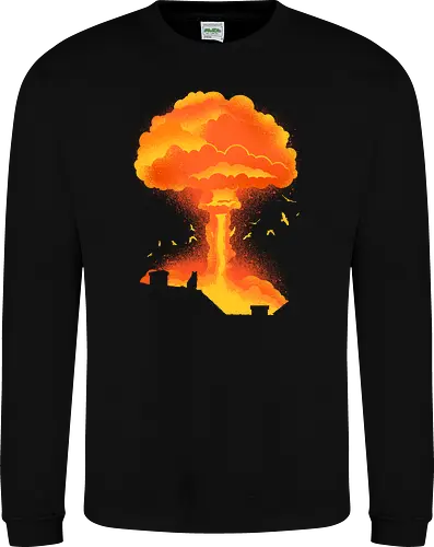 Cataclysm - cat, animal, apocalypse, atomic bomb, cat lover, cats, cute, funny, humor, kitty, nuclear bomb, nuke, pet, sarcasm, cataclysm - Sweatshirt