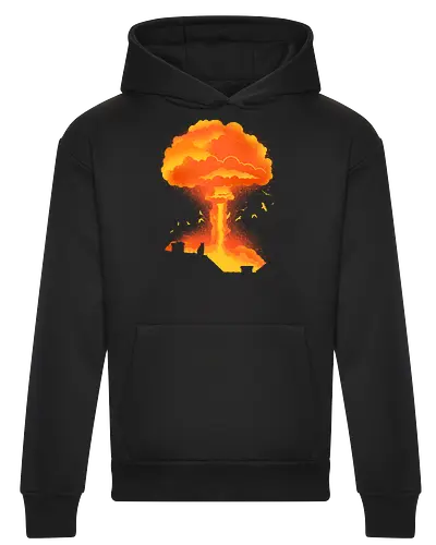 Cataclysm - cat, animal, apocalypse, atomic bomb, cat lover, cats, cute, funny, humor, kitty, nuclear bomb, nuke, pet, sarcasm, cataclysm - Heavyweight Hoodie