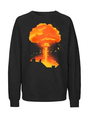 Cataclysm - cat, animal, apocalypse, atomic bomb, cat lover, cats, cute, funny, humor, kitty, nuclear bomb, nuke, pet, sarcasm, cataclysm - Fairtrade Sweatshirt