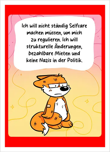Regulationsfuchs - Fuchs, Politik, Selfcare - Kunstdruck