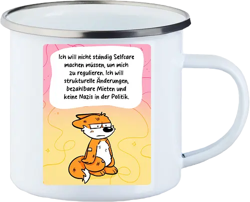 Regulationsfuchs - Fuchs, Politik, Selfcare - Emailletasse