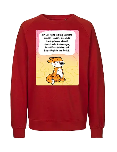 Regulationsfuchs - Fuchs, Politik, Selfcare - Fairtrade Sweatshirt