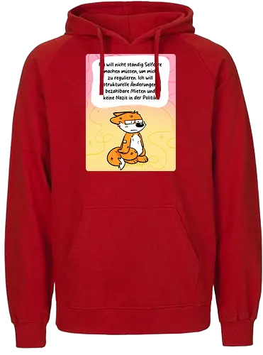 Regulationsfuchs - Fuchs, Politik, Selfcare - Fairtrade Hoodie