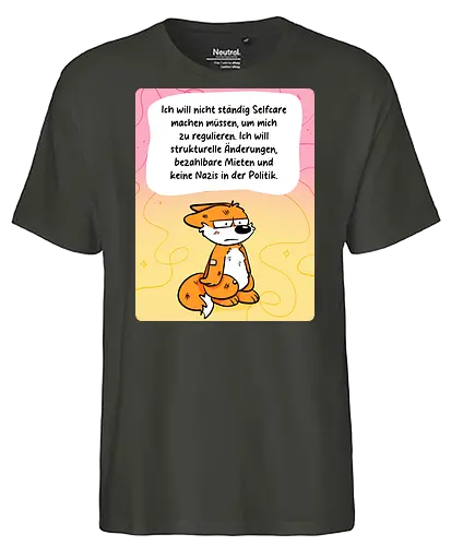 Regulationsfuchs - Fuchs, Politik, Selfcare - Fairtrade T-Shirt