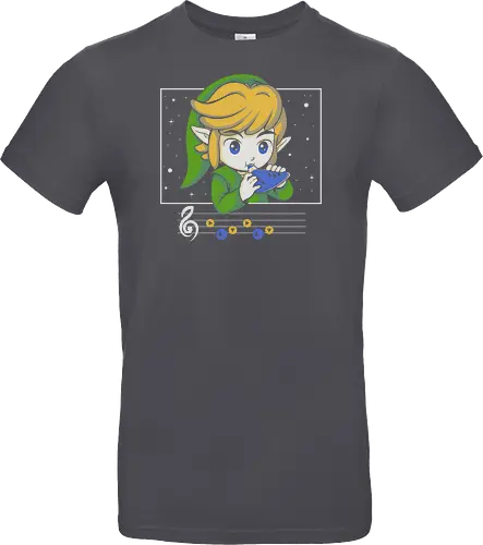 My Song - gaming, videogame, retro, fantasy, music, ocarina, adventure, gamer, geek, nostalgia, melody, magical, character, cartoon, anime, stars, player, classic, illustration, gaming - Standard T-Shirt