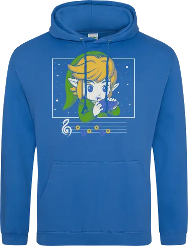 My Song - gaming, videogame, retro, fantasy, music, ocarina, adventure, gamer, geek, nostalgia, melody, magical, character, cartoon, anime, stars, player, classic, illustration, gaming - Standard Hoodie