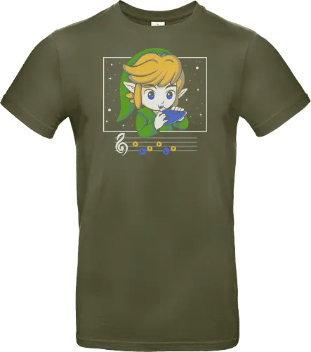 My Song - gaming, videogame, retro, fantasy, music, ocarina, adventure, gamer, geek, nostalgia, melody, magical, character, cartoon, anime, stars, player, classic, illustration, gaming - Standard T-Shirt