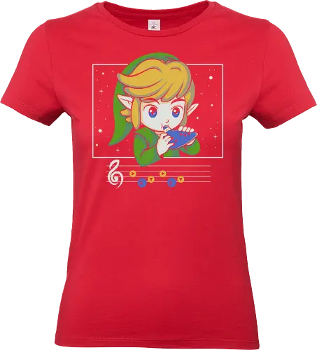 My Song - gaming, videogame, retro, fantasy, music, ocarina, adventure, gamer, geek, nostalgia, melody, magical, character, cartoon, anime, stars, player, classic, illustration, gaming - Standard T-Shirt (Frauen)