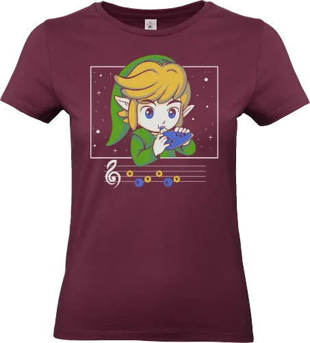 My Song - gaming, videogame, retro, fantasy, music, ocarina, adventure, gamer, geek, nostalgia, melody, magical, character, cartoon, anime, stars, player, classic, illustration, gaming - Standard T-Shirt (Frauen)