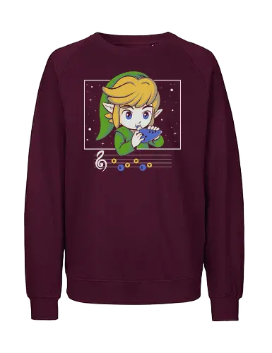 My Song - gaming, videogame, retro, fantasy, music, ocarina, adventure, gamer, geek, nostalgia, melody, magical, character, cartoon, anime, stars, player, classic, illustration, gaming - Fairtrade Sweatshirt