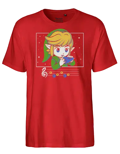 My Song - gaming, videogame, retro, fantasy, music, ocarina, adventure, gamer, geek, nostalgia, melody, magical, character, cartoon, anime, stars, player, classic, illustration, gaming - Fairtrade T-Shirt