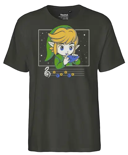 My Song - gaming, videogame, retro, fantasy, music, ocarina, adventure, gamer, geek, nostalgia, melody, magical, character, cartoon, anime, stars, player, classic, illustration, gaming - Fairtrade T-Shirt