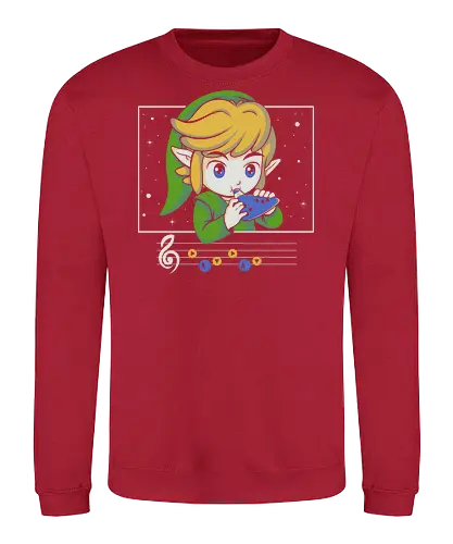 My Song - gaming, videogame, retro, fantasy, music, ocarina, adventure, gamer, geek, nostalgia, melody, magical, character, cartoon, anime, stars, player, classic, illustration, gaming - Sweatshirt