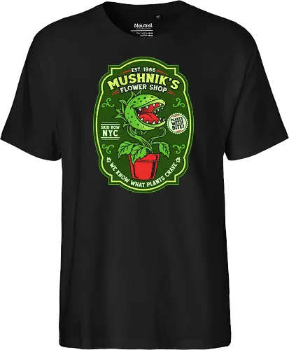 Plants With Bite - 80s, carnivorous plant, comedy, cult classic, geek, halloween, horror, nerd, nostalgia, plant, plant lover, retro, spooky, venus flytrap, vintage - Fairtrade T-Shirt