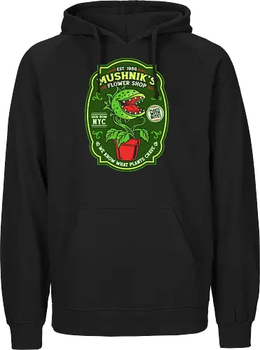 Plants With Bite - 80s, carnivorous plant, comedy, cult classic, geek, halloween, horror, nerd, nostalgia, plant, plant lover, retro, spooky, venus flytrap, vintage - Fairtrade Hoodie
